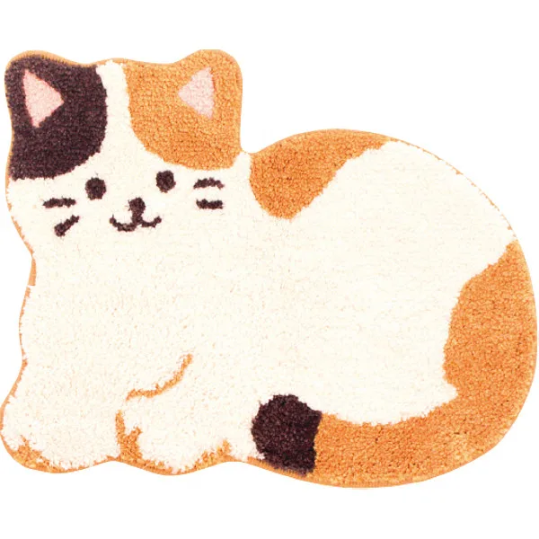 ファンディトアニマル 洗えるマットみけねこ