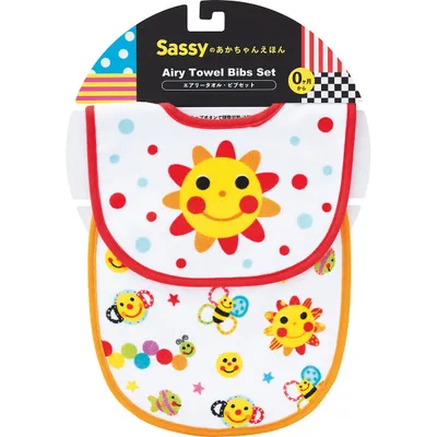 サッシーのあかちゃんえほんタオル タオルビブ2枚セットおひさま