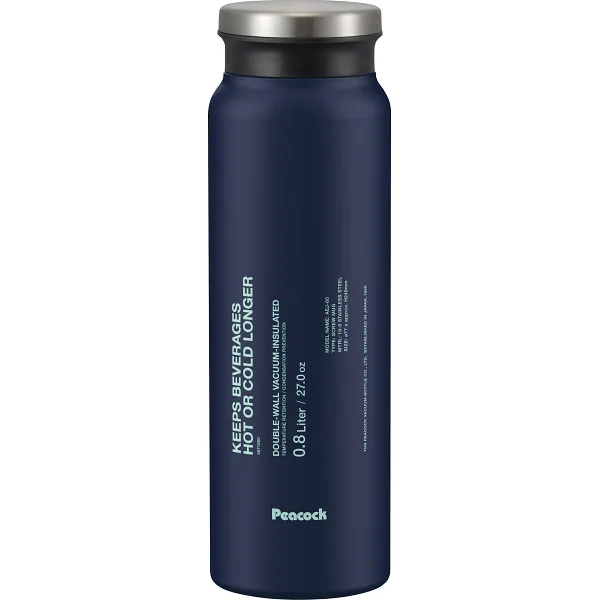 ピーコック ステンレスボトルスクリューマグタイプ(600ml)ミントブルー