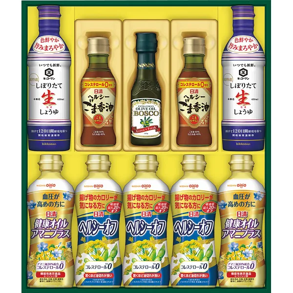 日清 ヘルシーオイル&キッコーマン生しょうゆギフト