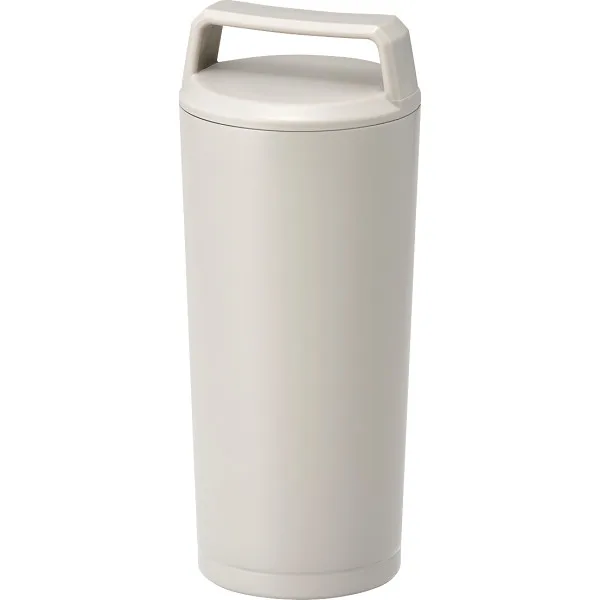 ハンドル付ステンレスタンブラー(360ml)グレージュ