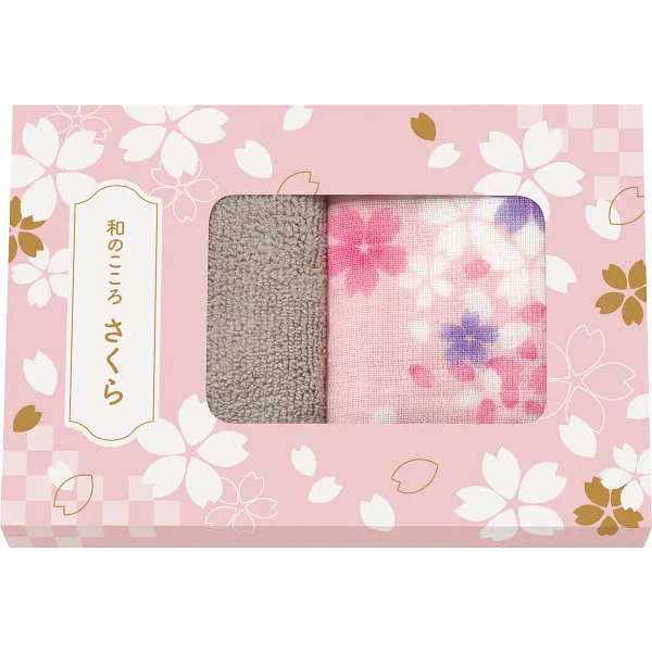 さくら ガーゼパイルハンカチとマイクロファイバークロスセット