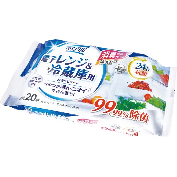 消臭機能+電子レンジ&冷蔵庫用おそうじシート(20枚)