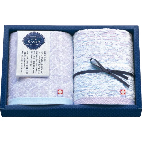 伊予国 花つむぎ ウォッシュタオル2枚セット