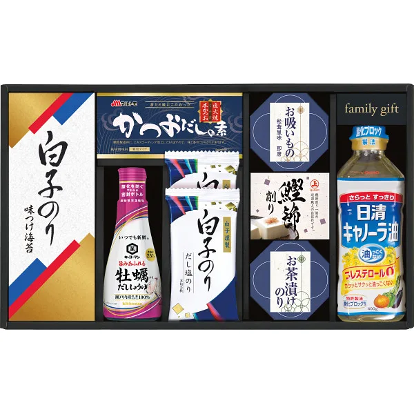 ชุดรวมซีอิ๊ว Kikkoman และสาหร่าย Shirako สำหรับโต๊ะอาหาร