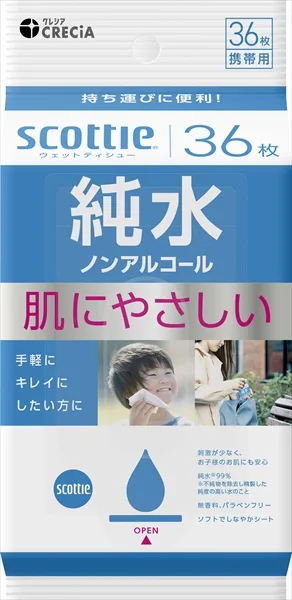 スコッティウェットティシュー純水ノンアルコール