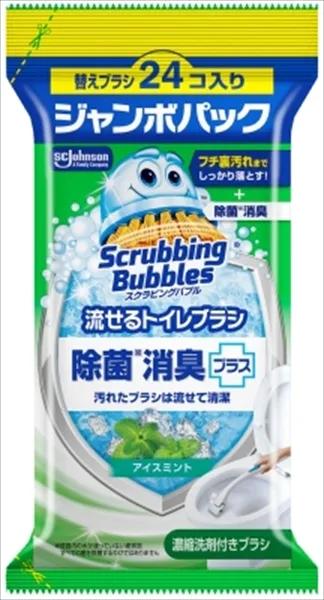 スクラビングバブル流せるトイレブラシ除菌消臭プラスアイスミント替えジャンボパック