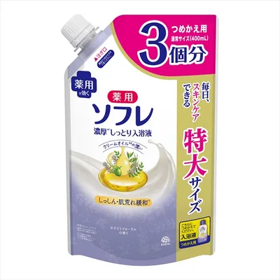 Medicated souffle rich moist bath liquid white floral scent large capacity refill