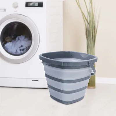 折りたたみスクエアバケツ10L クールグレー AXL-455CG
