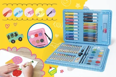 お絵かきアートセット68P ブルー/ピンク HAC555