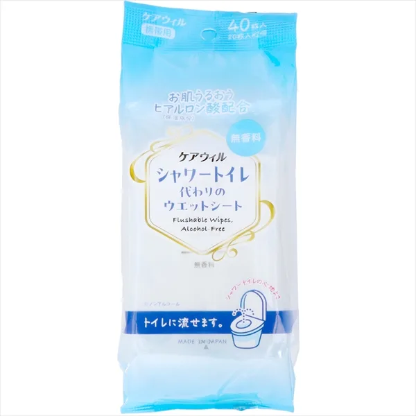 ケアウィルシャワートイレ代わりのウエットシート携帯用