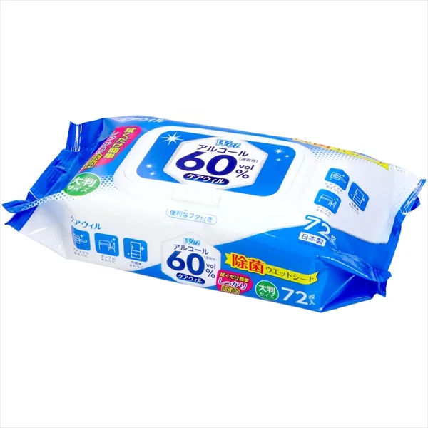 ケアウィル除菌アルコール60%ウエットシート