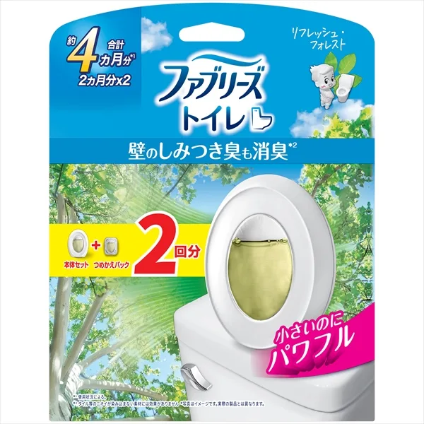 ファブリーズトイレ用消臭剤リフレッシュ・フォレスト本体+つめかえ1個パック