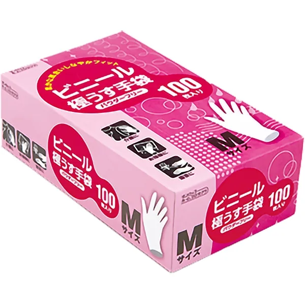 ビニール極うす手袋M100枚