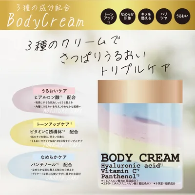Body cream with 3 types of ingredients IT-2601-02