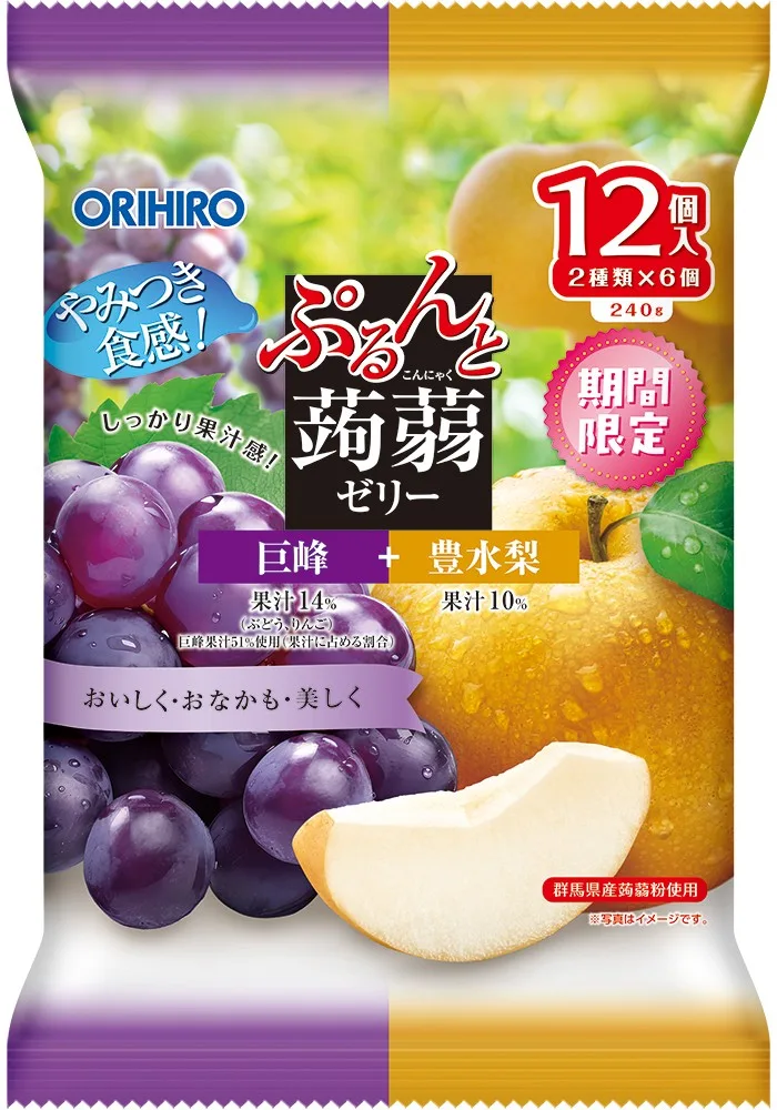 【期間限定】ぷるんと蒟蒻ゼリーパウチ 巨峰+豊水梨