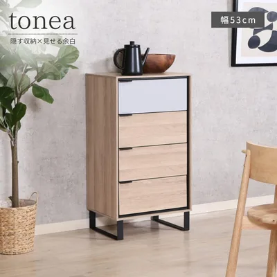 tonea 4段チェスト OAK×GY
