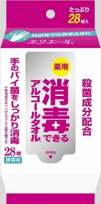 エリエール消毒できるアルコールタオル携帯用