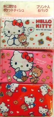 กระดาษทิชชู่ลาย Hello Kitty ขนาดเล็ก