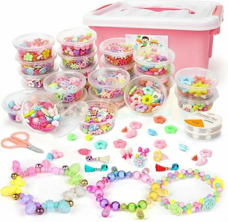 2000個入りセット アクセサリーキット メイキングトイ おもちゃ ハンドメイド 女の子 ビーズおもちゃ ビーズセット プレゼント DIY材料 ビーズ 手作り 記念日 子供 知育玩具