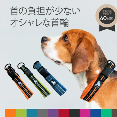 犬 首輪 犬用首輪 光る 小型犬 中型犬 大型犬 柔らかい ソフトパッド 犬の首輪 おしゃれ かわいい 軽量 メッシュ 反射 夜 散歩 痛くない 送料無料 犬用 ペット お出かけ チワワ トイプードル ダックス ポメラニアン 柴犬 愛犬