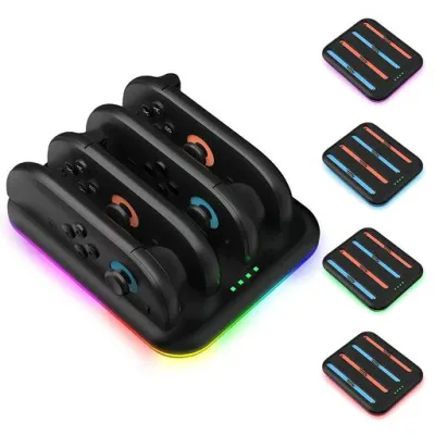Switch2 Pro & 2世代ジョイコン用 充電スタンド 【2025新登場-3 in 1】新型ジョイコン用 コントローラー充 電 対応 収納 一体型 3台同時充 電可能ジョイコン用 右/左 急速充 電器 LED充電指示ラン…