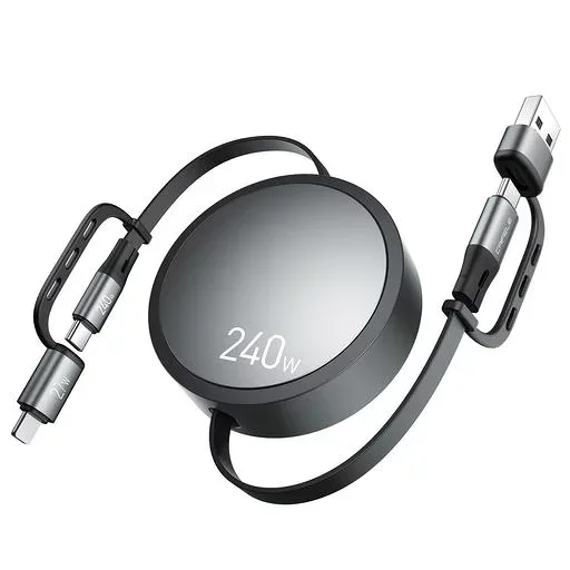 【新登場&USB-C-USB-C ケーブル240W+27W】CAFELE 2in2 充電ケーブル巻き取り 自由式巻き取りtype c けーブル(24OW) Lけーブル(27W)高速充電 送絡み防止 超高耐久 多機種対応 高速データ転送( type