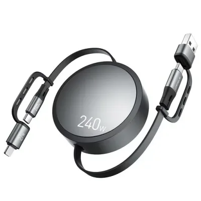 【新登場&USB-C-USB-C ケーブル240W+27W】CAFELE 2in2 充電ケーブル巻き取り 自由式巻き取りtype c けーブル(24OW) Lけーブル(27W)高速充電 送絡み防止 超高耐久 多機種対応 高速データ転送( type