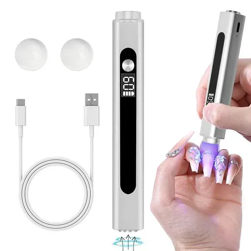 CGBE ネイルライト ペン型 3W LED & UV ジェルネイル ライト ハンディ - シルバー