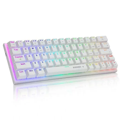 e元素 Z-11 ワイヤレスゲーミングキーボード 63キー 無線メカニカル 赤軸 Bluetoothと2.4GとUSB有線 60%小型コンパクト設計