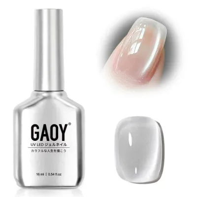 GAOY マグネットネイル ジェルネイル キャッツアイジェル ガラス玉 単色*16ml UV・LED対応 ポリッシュタイプ ホログリッター クリアジェル(2341 シルバームーンライト)