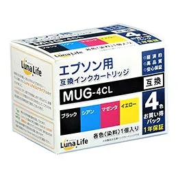 ☆ワールドビジネスサプライ Luna Life エプソン用 互換インクカートリッジ MUG-4CL 4本セット LNEPMUG/4P