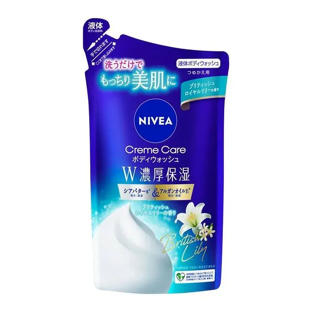 6個セット 花王 ニベア クリームケア ボディウォッシュ W濃厚保湿 ブリティッシュロイヤルリリーの香り つめかえ用 340mL