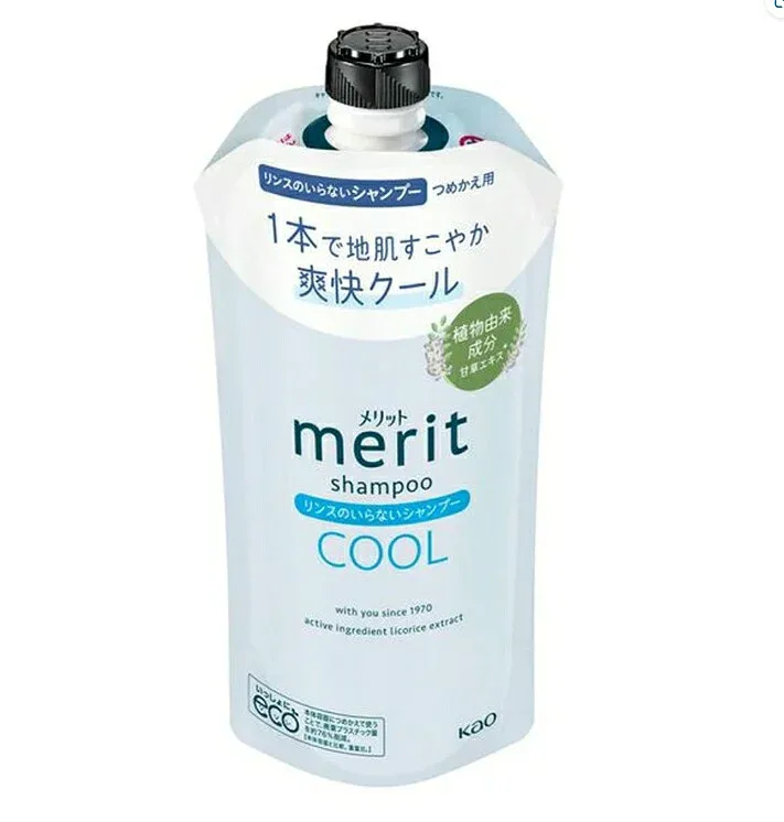 4個セット 花王 メリット リンスのいらないシャンプー クール つめかえ用 320mL