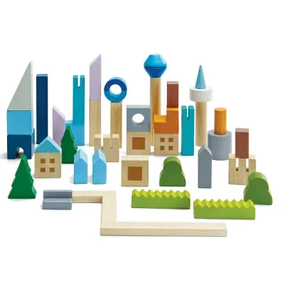 Planty City Block Wooden Toy Rail Toy Children Birthday Present Birthday Boy Male Baby Gift 3 Years Old 4 Years Old 5 Years Old Vehicle Infant Toy Rail Present Kids Overseas Christmas Present