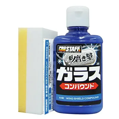 プロスタッフ 魁磨き塾 ガラスコンパウンド 80g ペフ付きスポンジ入り A-60 強力油膜取り 洗車用品