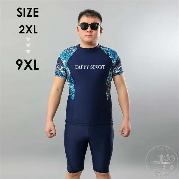 水着 メンズ 上下セット セットアップ パパ 半袖 ラッシュガード ハーフパンツ ブラック スポーツ水着 ジム スポーツジム プール 海 ブルー 大きいサイズ 3L 4L 5L 6L 7L 8L 9L 10L df075z7z7z7