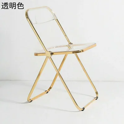 クリア 折り畳みチェア オフィスチェア パイプイス 透明スツール ミーティングチェア 背付き テーブル付き 軽量 コンパクト収納 滑り止めゴム足 組み立て不要 食卓椅子 カフェ 会議室 講習 勉強 レセプション