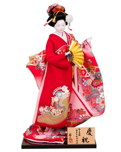 日本人形 尾山人形 人形単品 寿喜代作 熊倉聖祥原作 極上本頭 慶祝 正絹 片袖金彩 12号 【2027年度新作】 sk-gokujo372