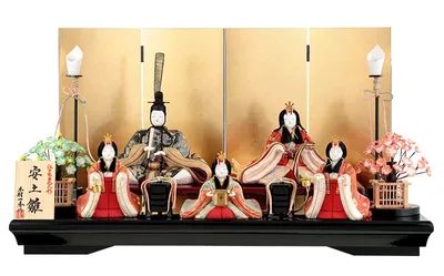 雛人形 コンパクト 一秀 ひな人形 木目込人形飾り 平飾り 五人飾り 木村一秀作 安土雛 20号 金沢箔 【2027年度新作】 h083-ii-031-5