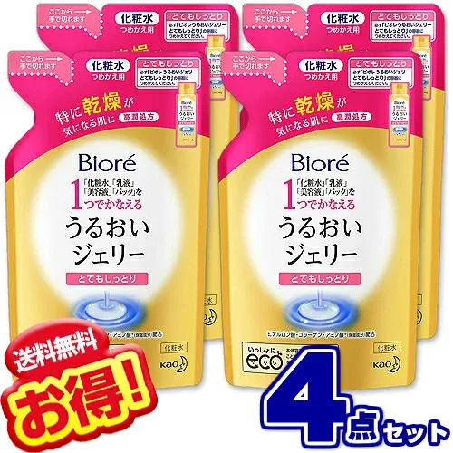 ビオレ うるおいジェリー とてもしっとり つめかえ用 160ml 【×4本セット】まとめ買い