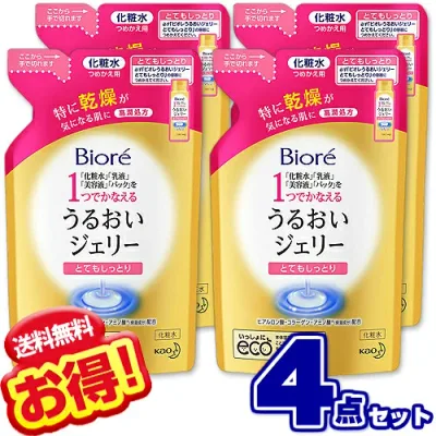 ビオレ うるおいジェリー とてもしっとり つめかえ用 160ml 【×4本セット】まとめ買い