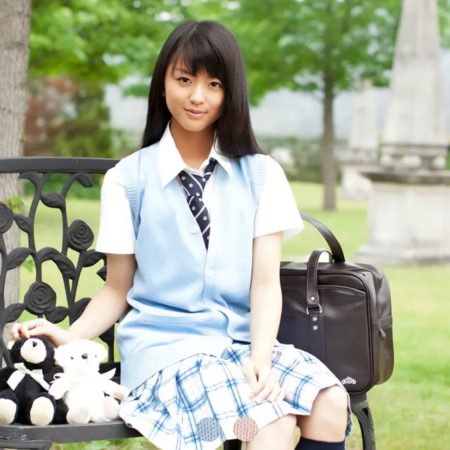 【アウトレット】 前開きベスト 刺繍あり 女子用 春夏 薄手 綿100% サックス S-LL スクール ニット 制服 レディース 女子高生 高校生