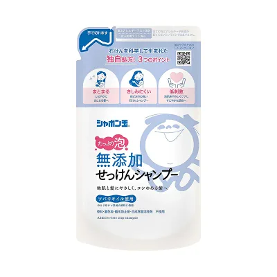 シャボン玉石けん つめかえ用 無添加せっけんシャンプー 泡タイプ 詰め替え 420ml シャンプー 4901797033447