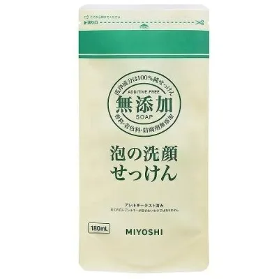 ミヨシ石鹸 無添加 泡の洗顔せっけん リフィル 180ml