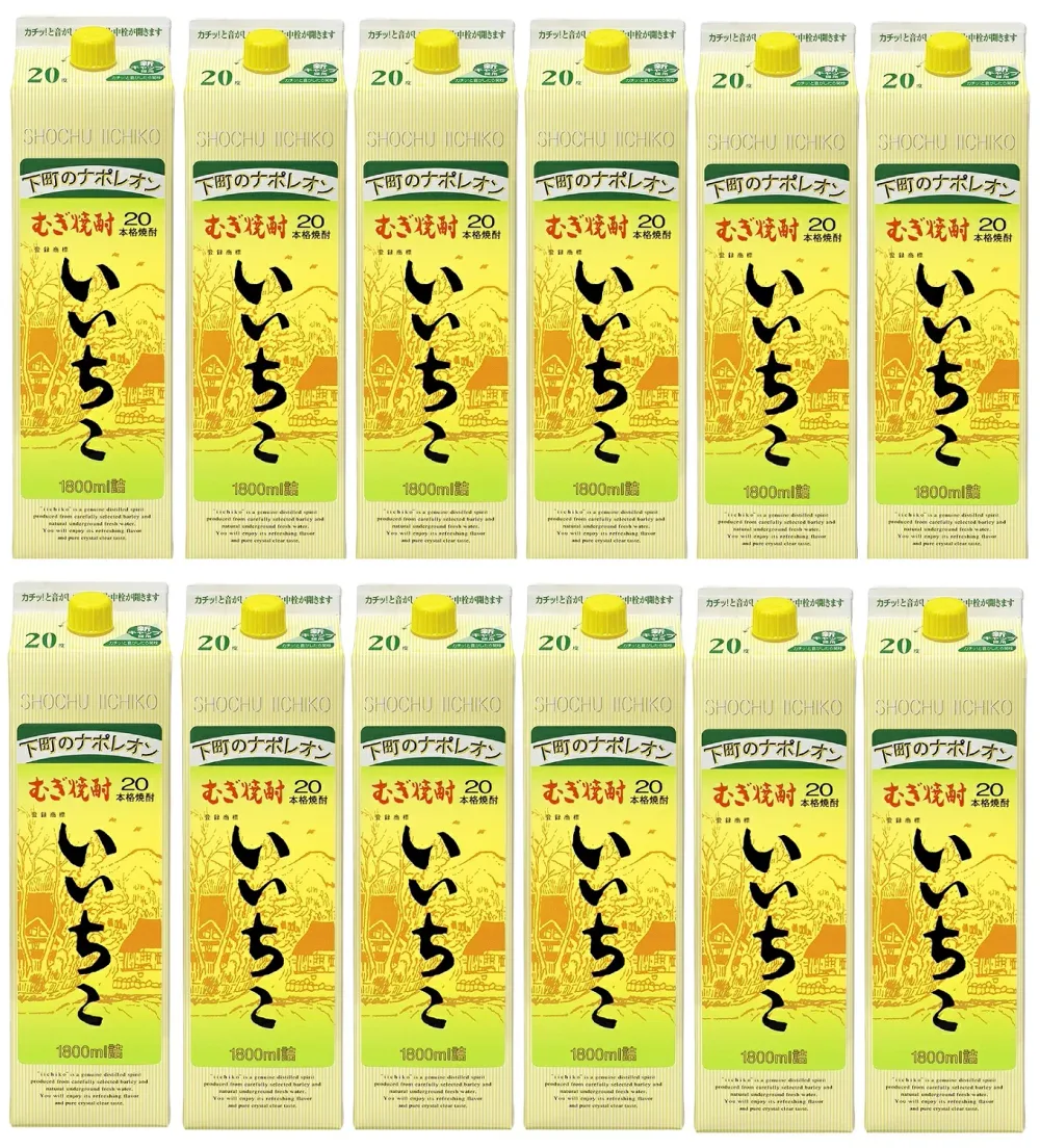 麦焼酎 いいちこ 20度 パック 1.8L (1800ml) 2ケース12本入り 三和酒類 送料無料 プレゼント ギフト