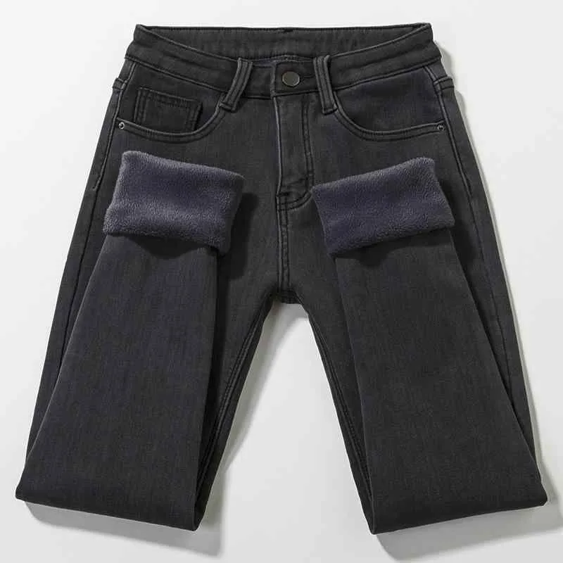 レディース 牛仔パンツ グレー ブラック 冬用 秋冬 保暖 厚手 綿素材 51-70% ハイウエスト ワイドレッグ 9分丈 細身 スリム 軽量 通勤用 OLスタイル 気質 洗い加工 浅色 切り替え 伸縮性 吸湿速乾 普段使い 部屋着 デニム 再生繊維 カ