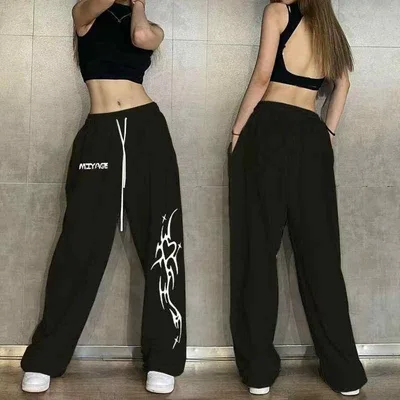 レディース ハーレムパンツ 高腰 ワイドレッグ 九分丈 運動 ダンス ヒップホップ ストリートスタイル 切り替え ポケット ポリエステル 微弾性 薄手 軽量 吸湿速乾 ブラック ホワイト レッド 蛍光グリーン オレンジ ブルー ピンク 春夏 普段使い 通