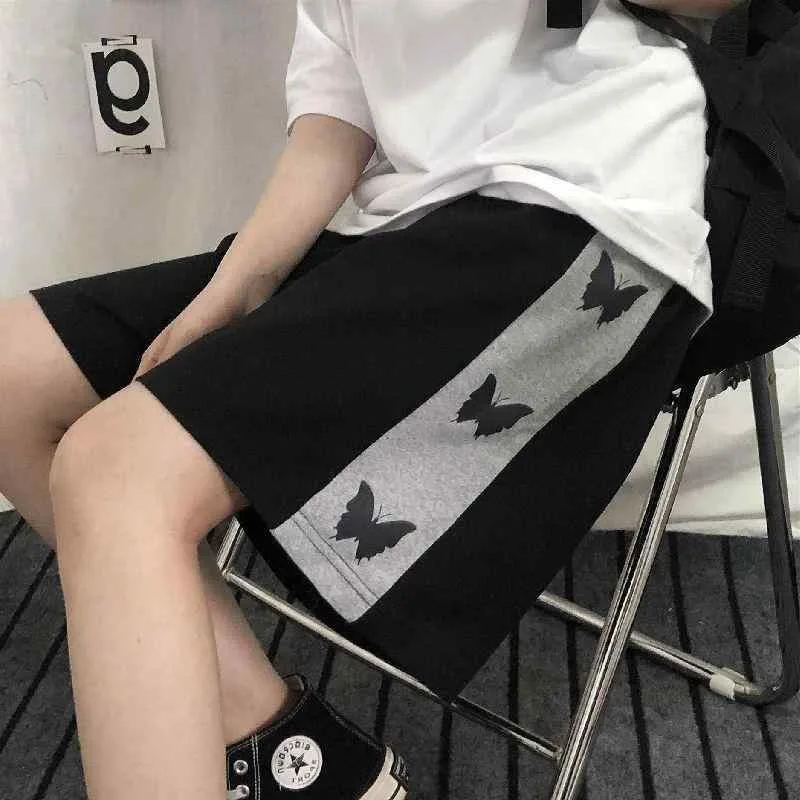 ショートパンツ メンズ レディース レトロ 蝶々 切り替え 闊腿 ストレート ワイド ゆったり カジュアル 韓国風 オールシーズン