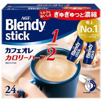 AGF ブレンディ スティック カフェオレ カロリーハーフ (5.4g×24本)×6箱入×(2ケース)| 送料無料 インスタント スティック コーヒー カフェオレ カロリーハーフ 大容量 お得